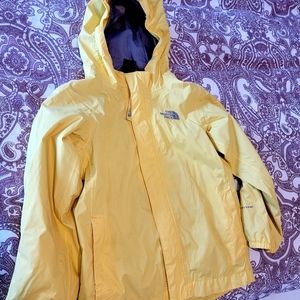 The North Face yellow rain jacket 4T